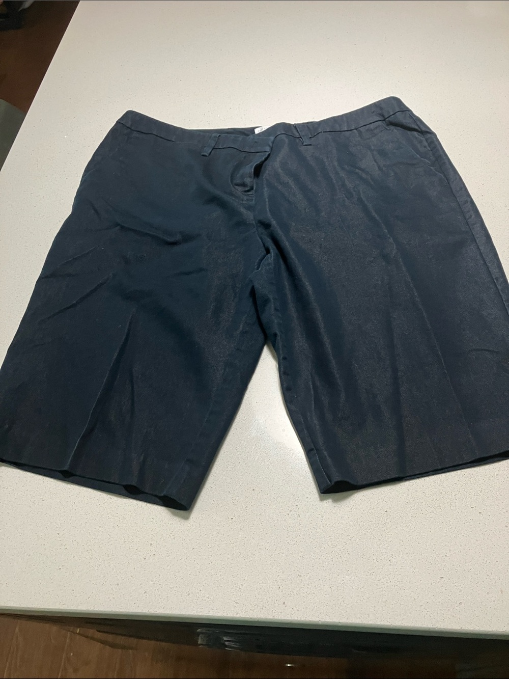 New York & Company Men's Navy Flat-Front Shorts